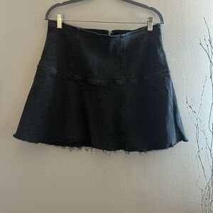 Free People We The Free Highlands Black Denim Skirt, Sz 12
